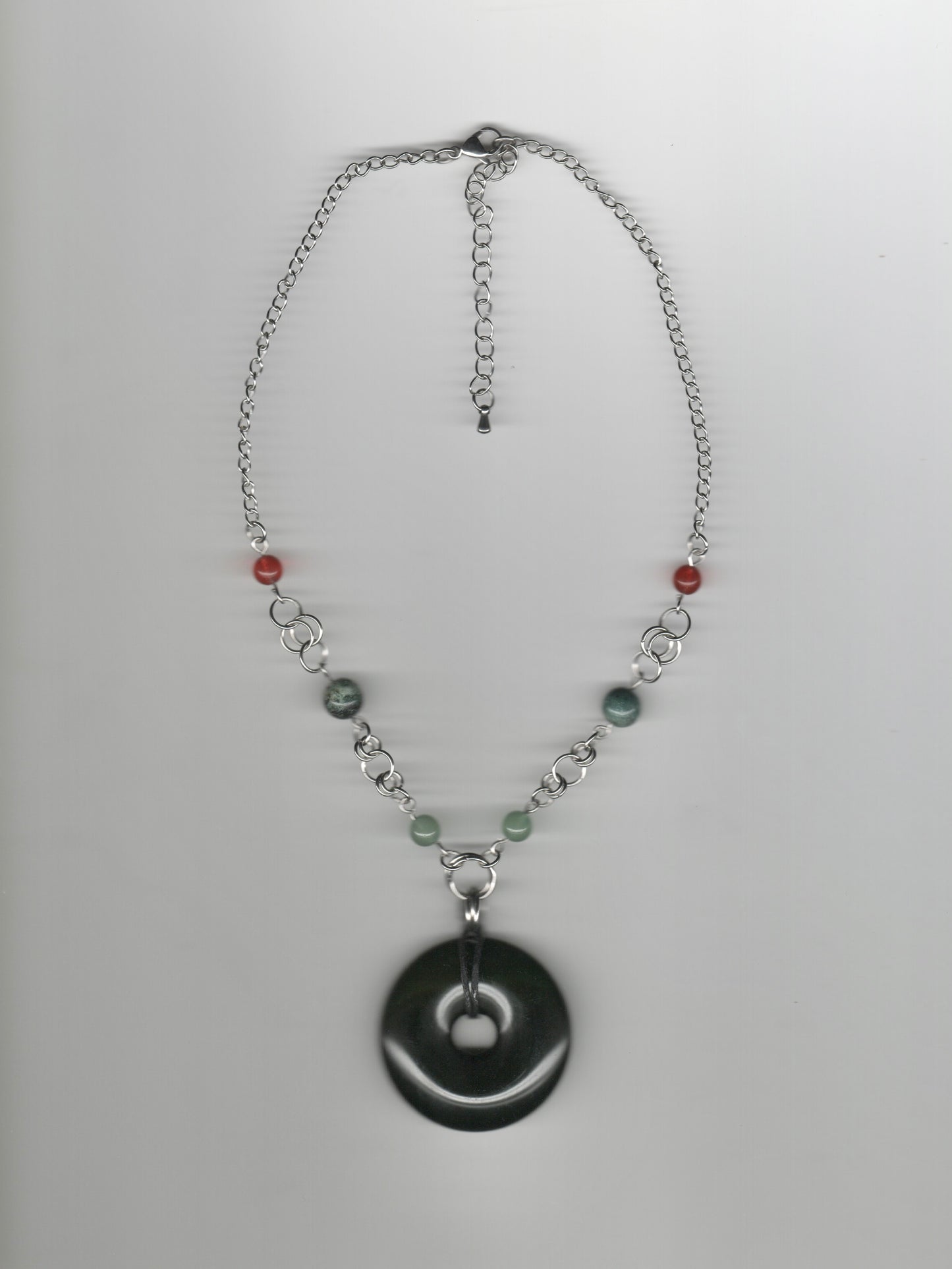 Chainmail Jade Donut Necklace