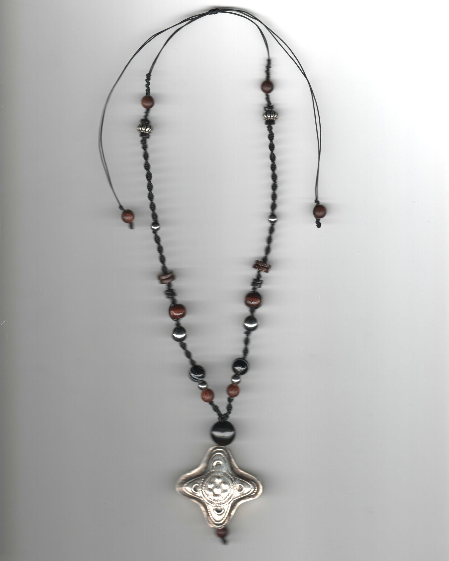 Silver Diamond Ornamental Necklace