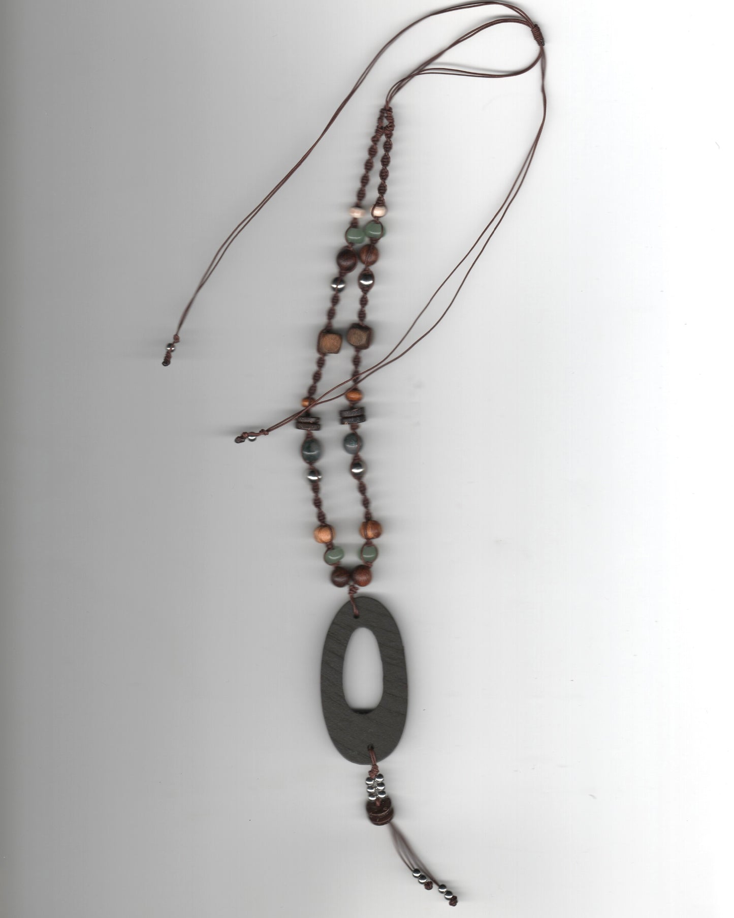 Wood Pendant Knotted Necklaces
