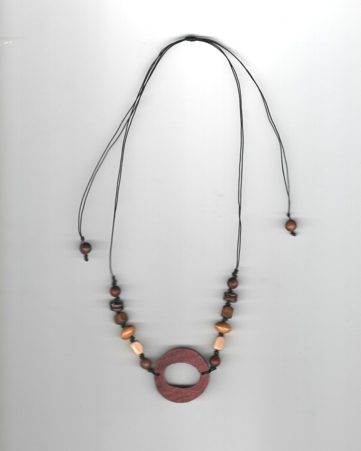 Wood Pendant Knotted Necklaces