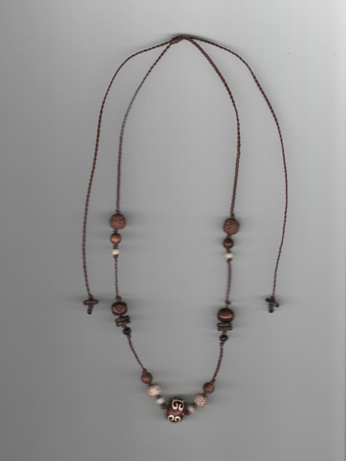 Wood Bead Braided Necklace