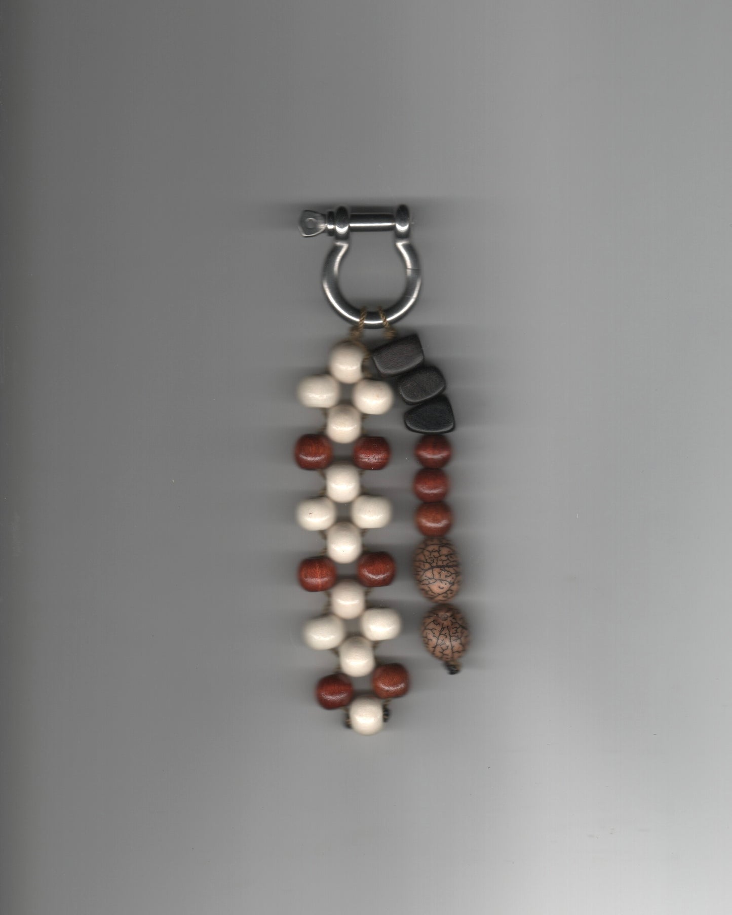 Ivory Lotus Wood Beaded Keyring
