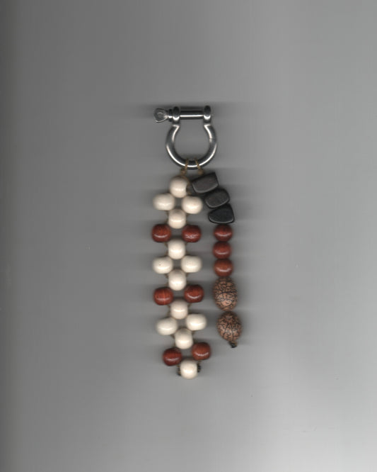 Ivory Lotus Wood Beaded Keyring