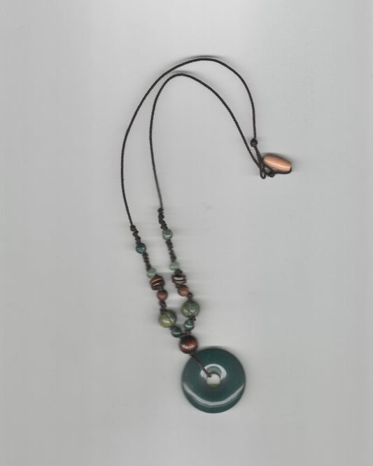 Jade Donut Knotted Necklace