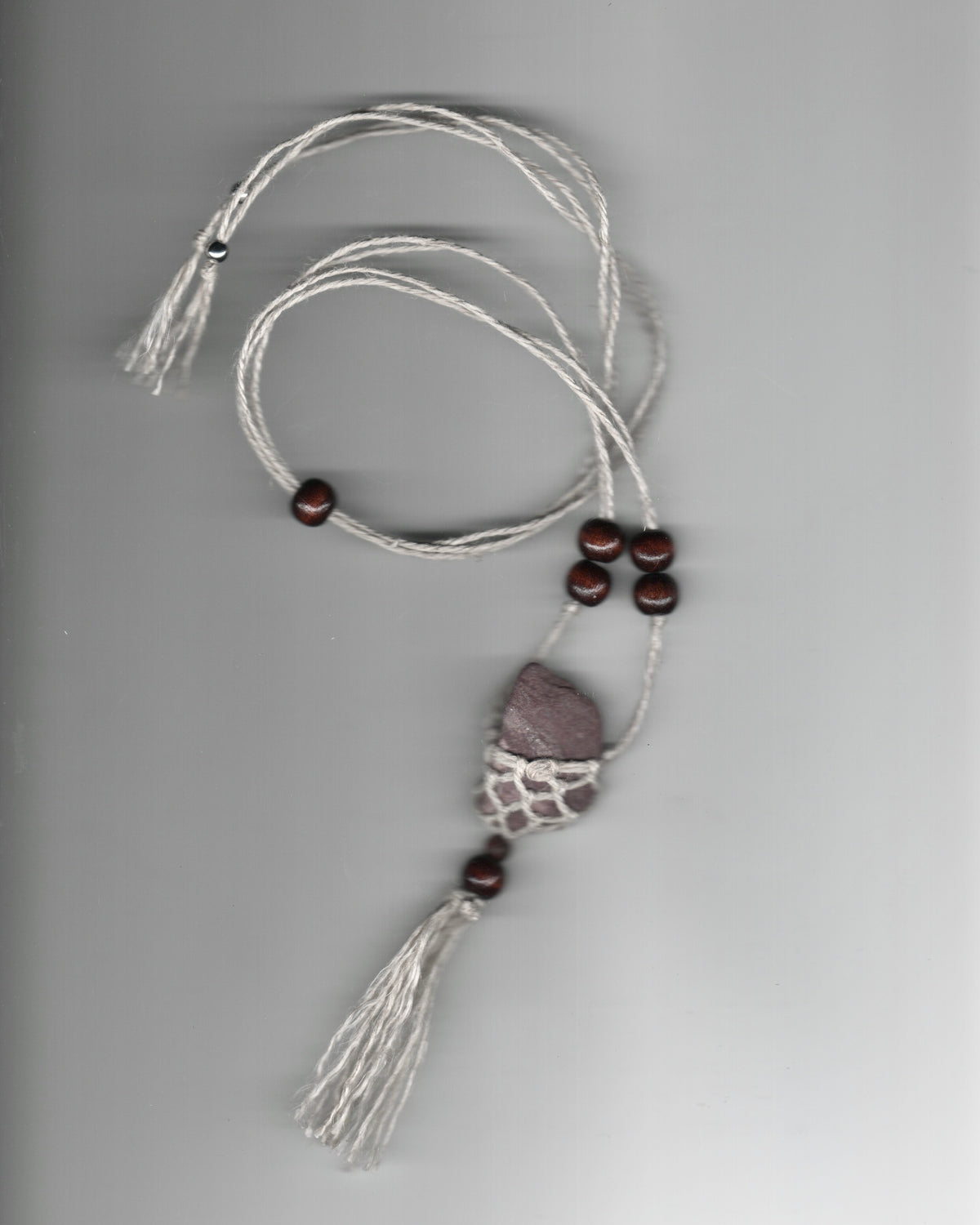 003/ Shí Linen Rope Necklace with Fringe