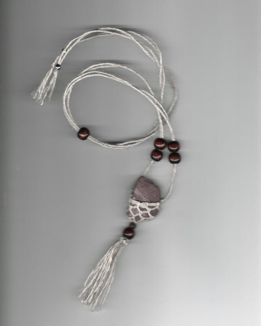 003/ Shí Linen Rope Necklace with Fringe