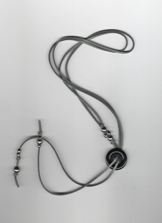 Button Asymmetrical Necklace