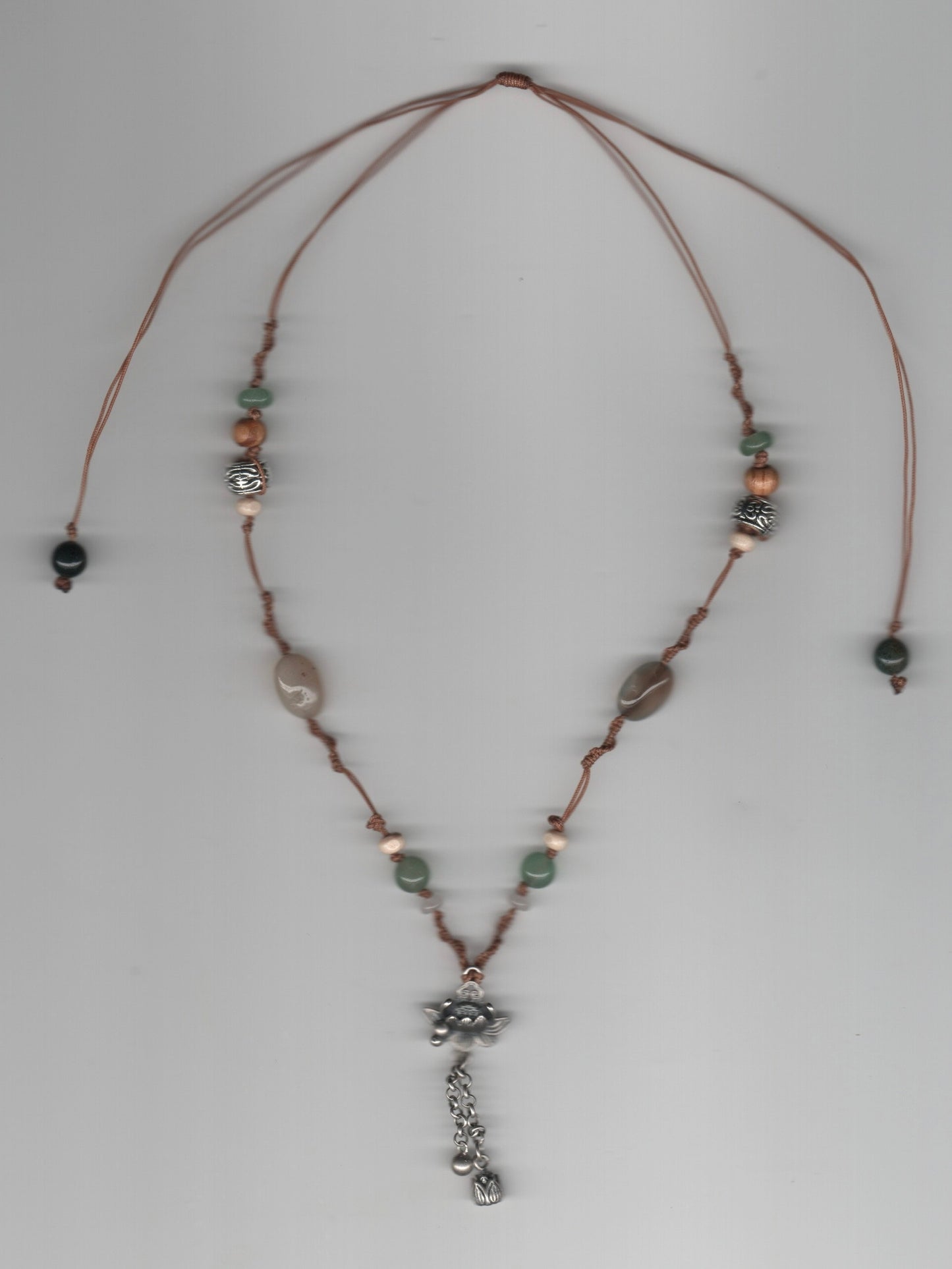 Dangling Lotus Knotted Necklace