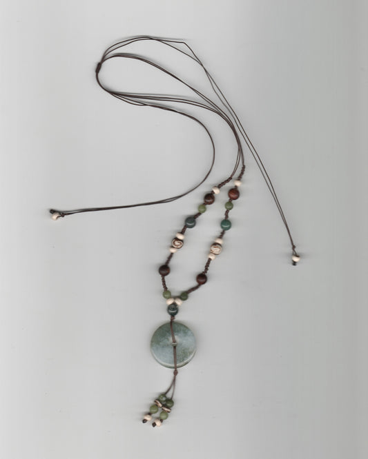 Jade Donut Dangle Necklace