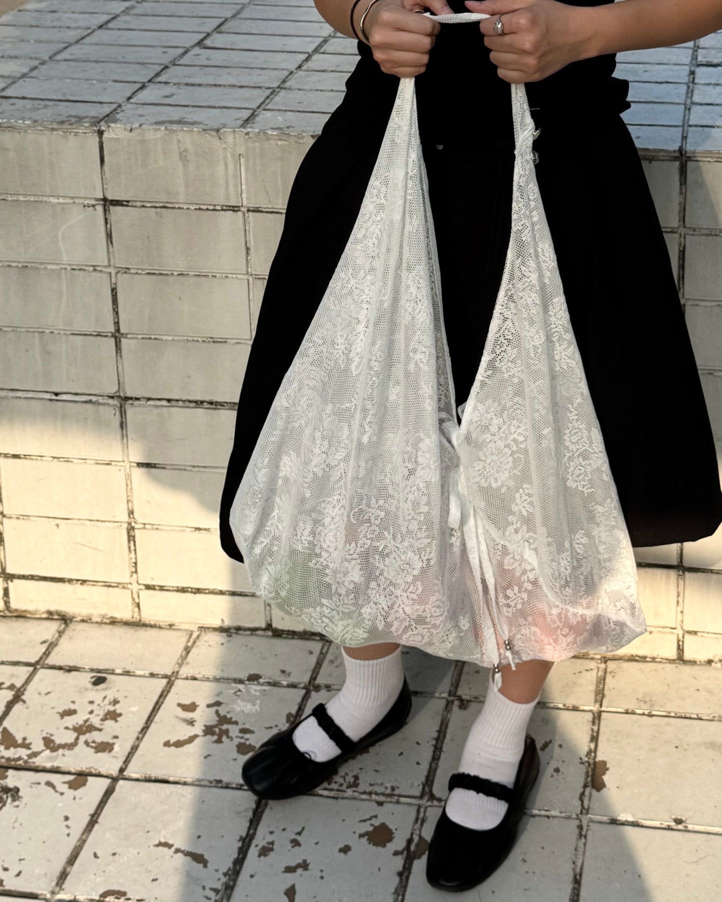 Large Lace Origami Hobo Bag
