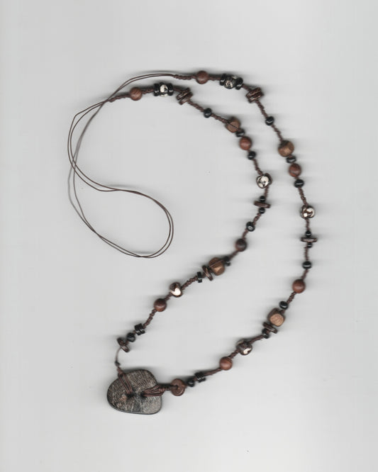 Boulder Button Knotted Necklace