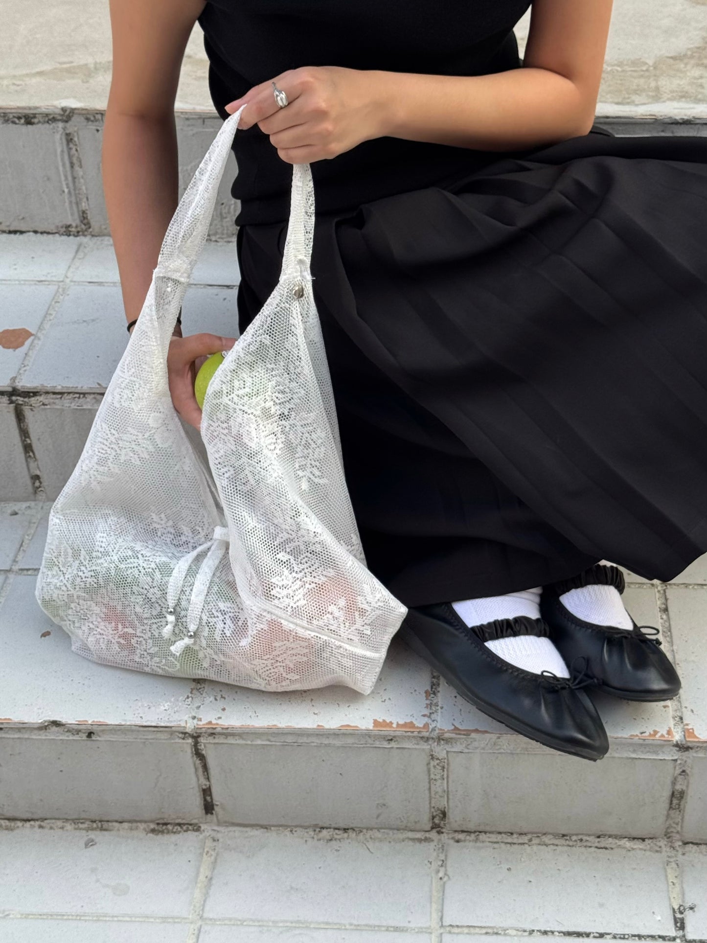 Small Lace Origami Hobo Bag