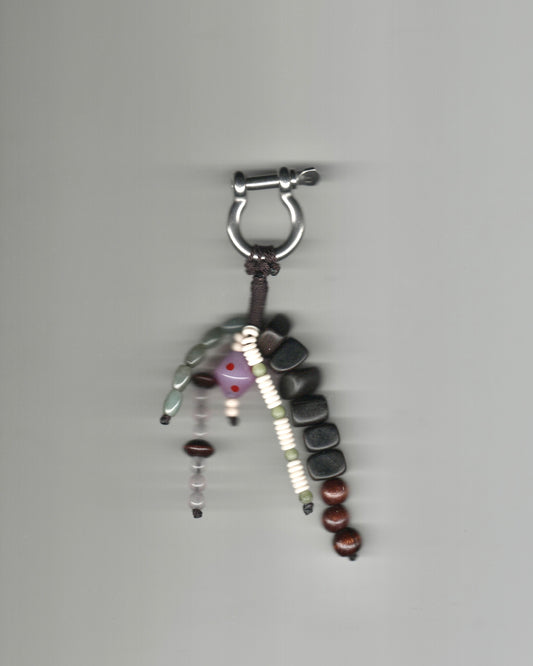 Pink & Red Beaded Keyring