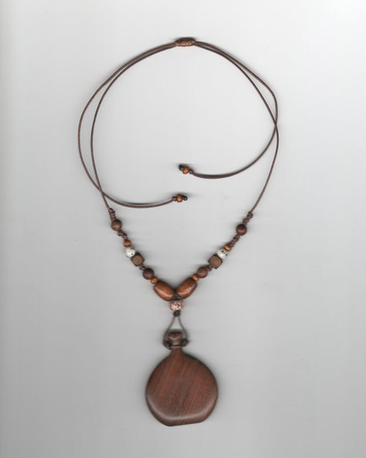 Wood Vase Pendant Necklace