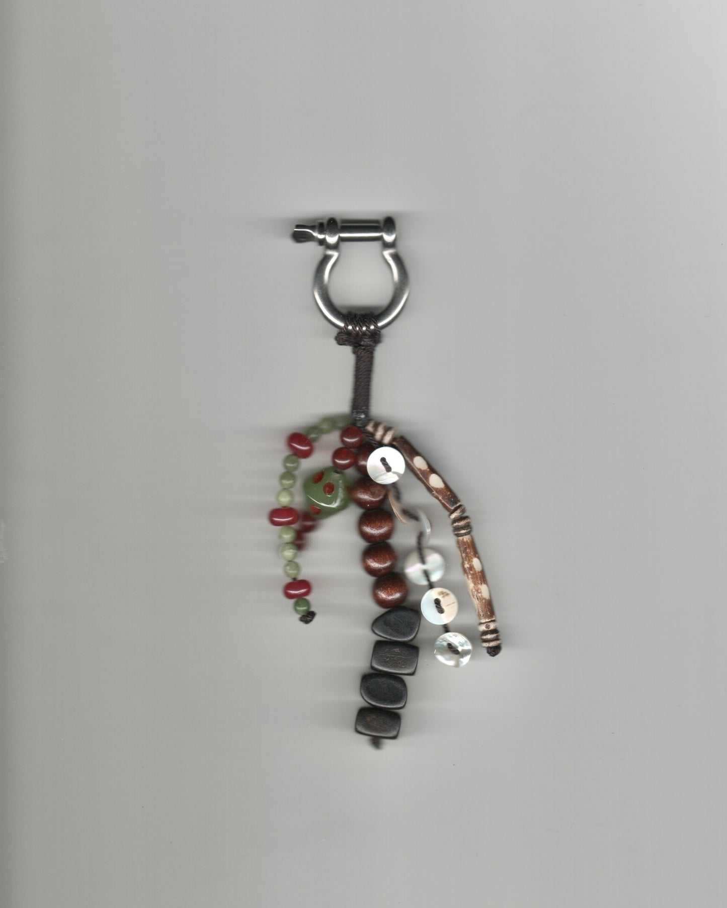 Olive Beaded Carabiner