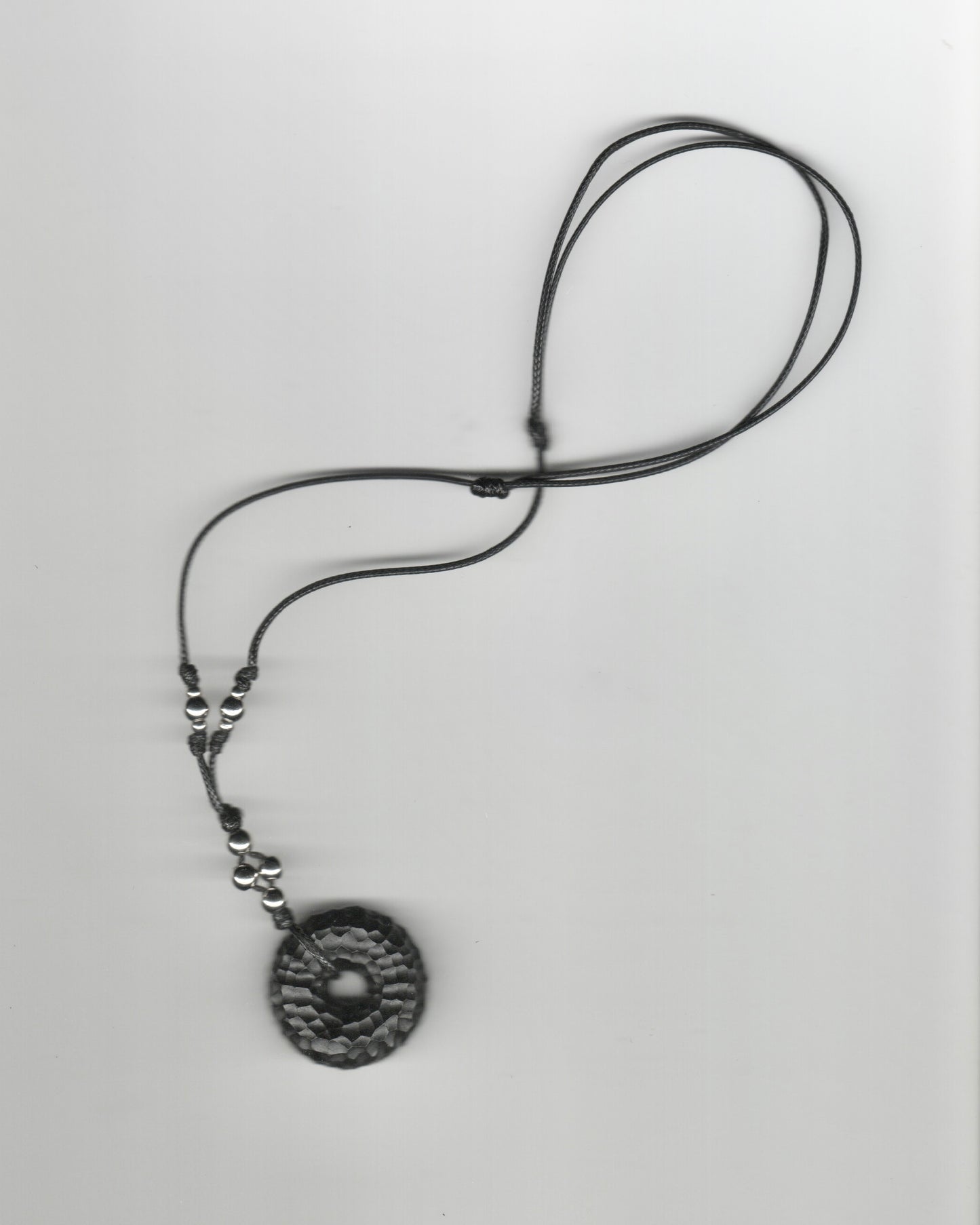 Black Chiseled Donut Necklace