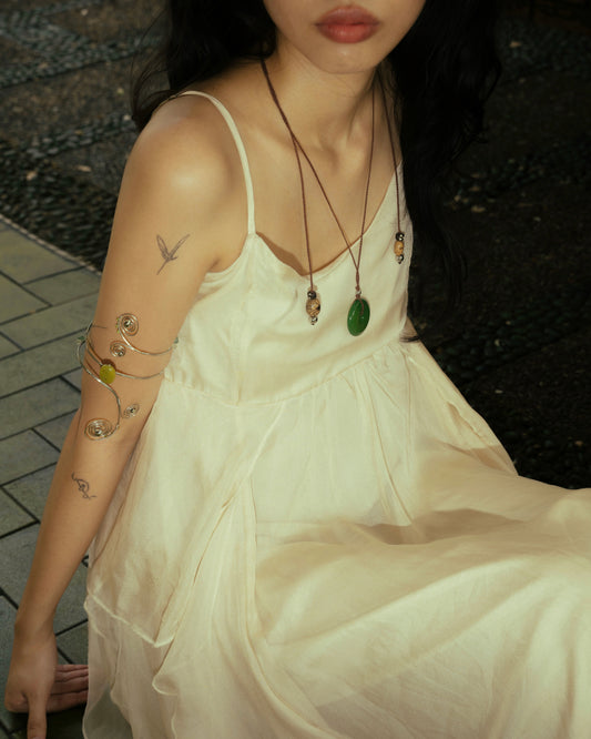 Dangling Jade Donut Necklace