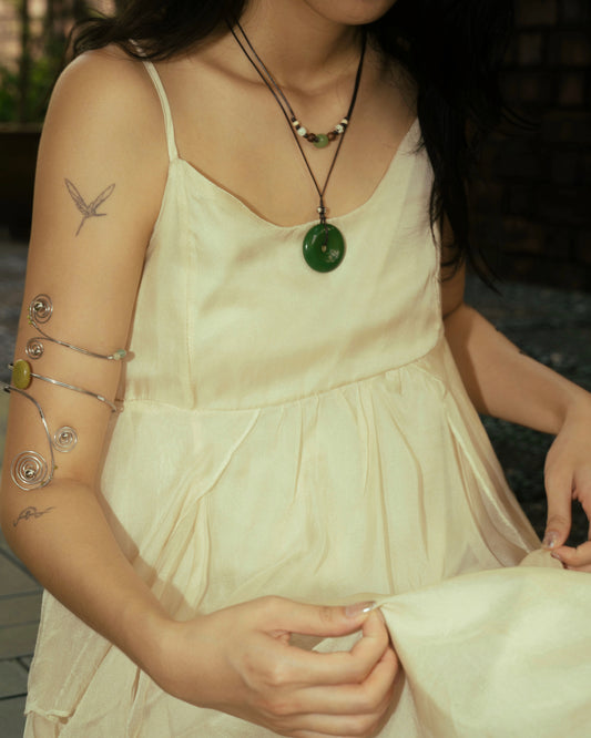 Layered Jade Donut Necklace