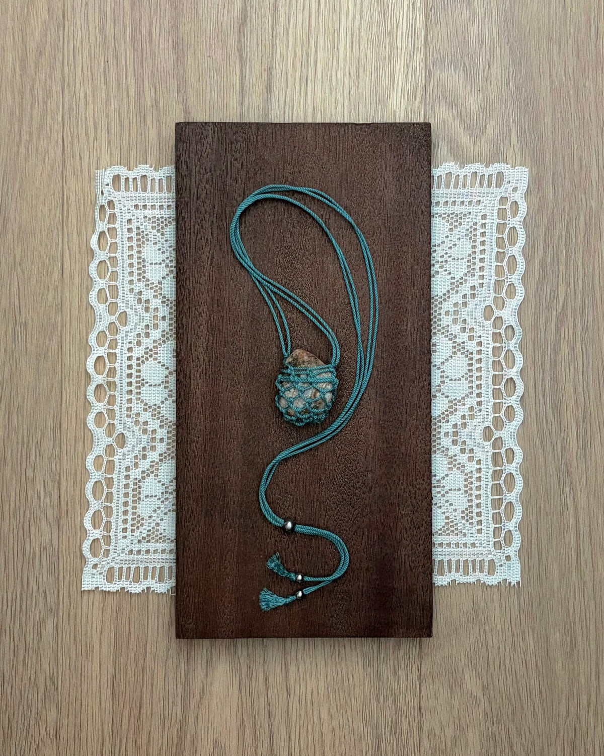 002/ Shí Teal Rope Necklace