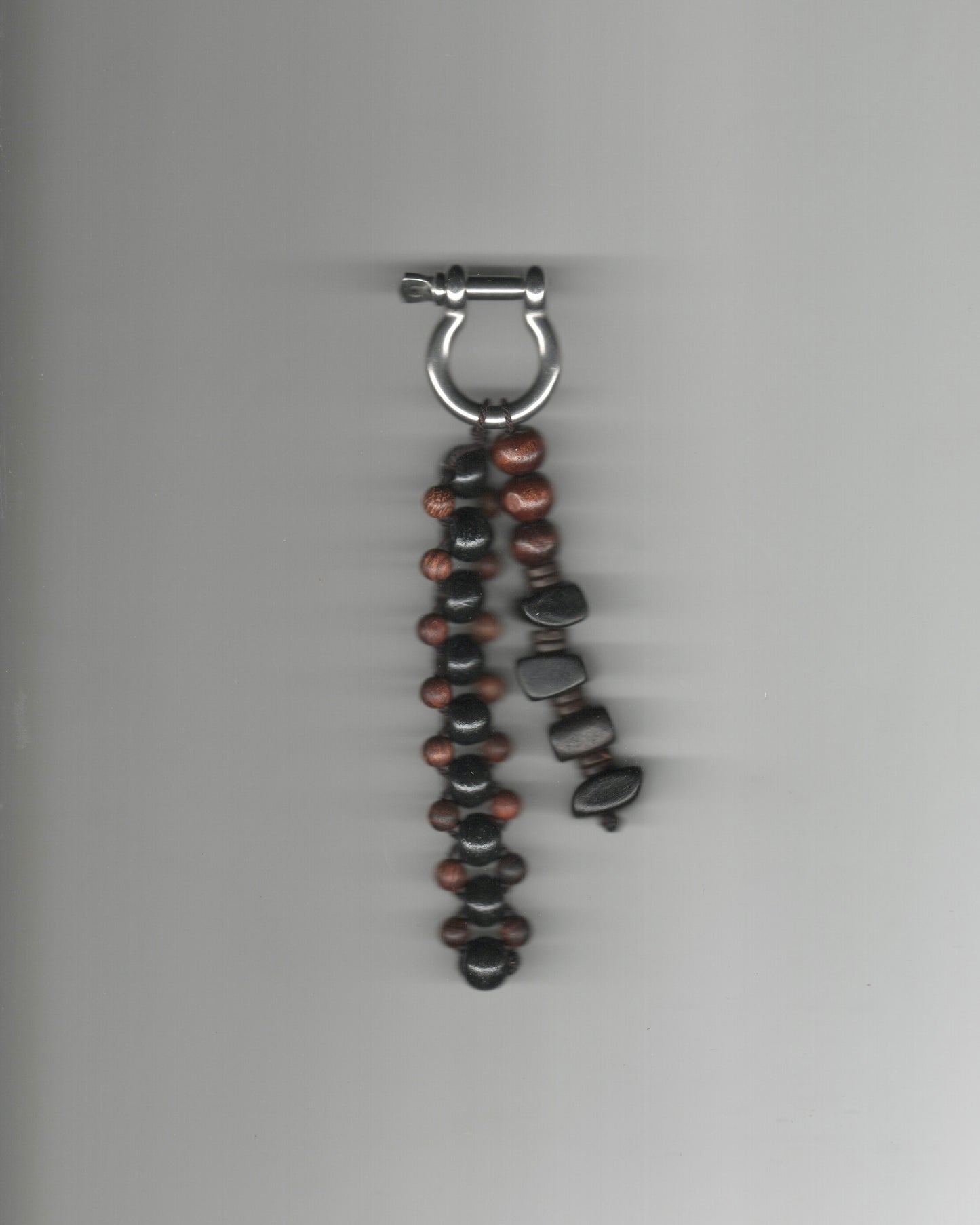 Black Wood Beaded Keyring