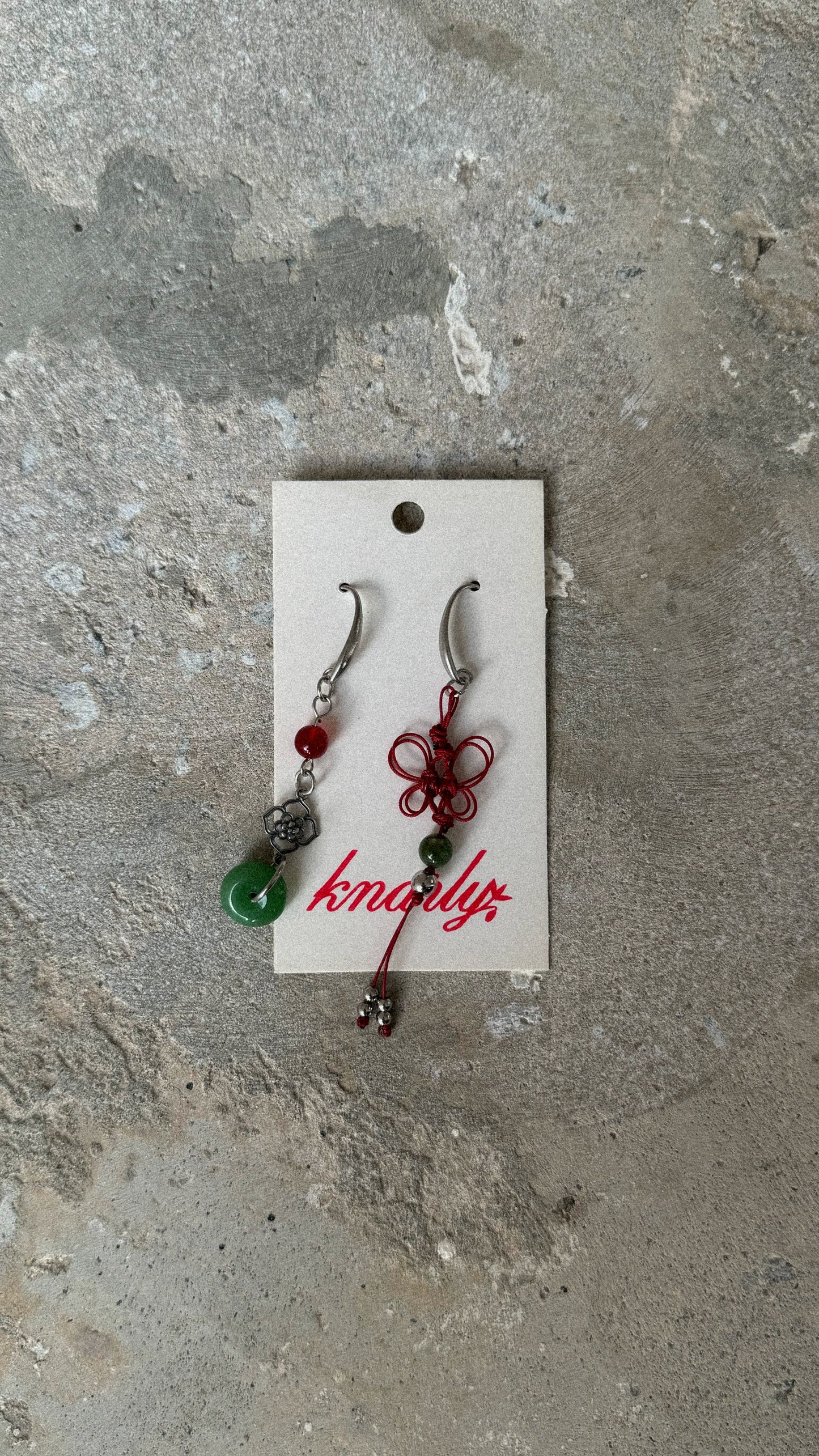 Asymmetrical Knotted Butterfly Earrings