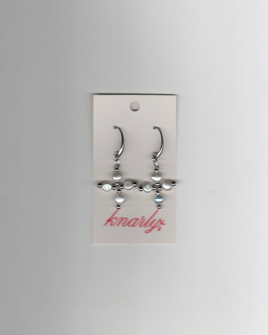 Pearl Four Leaf Clover Earrings