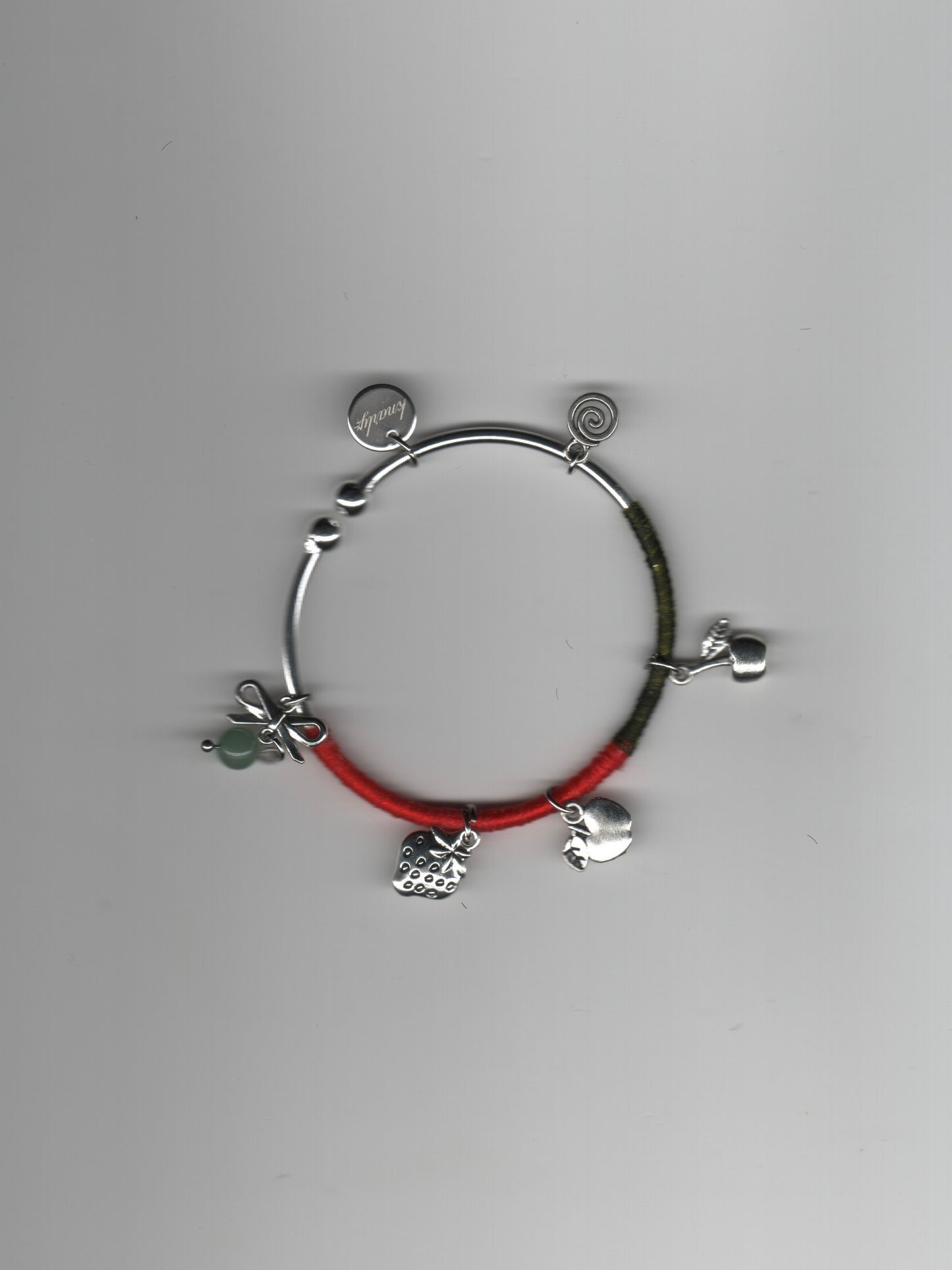 Candy Apple Silver Bangle