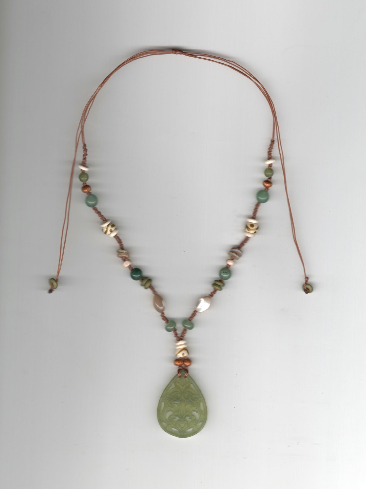 Teardrop Ornament Knotted Necklace